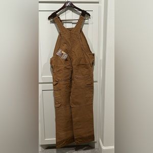 NWT. Carhartt Women's Weathered Duck Wildwood Bib Overalls - Unlined Sz. M short